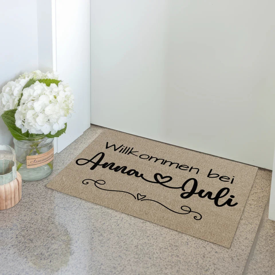 Personalisierte Familie Fußmatte Beige für Beste Freundin Geschenk 3