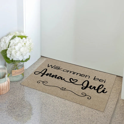 Personalisierte Familie Fußmatte Beige für Beste Freundin Geschenk 3