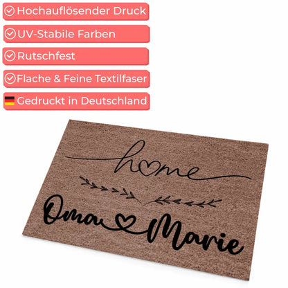 Personalisierte Fußmatte für Oma Dunkelbraun Home Geschenkidee