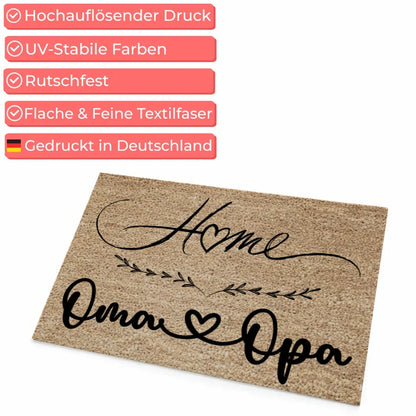 Personalisierte Fußmatte für Oma im Braun für dein Home