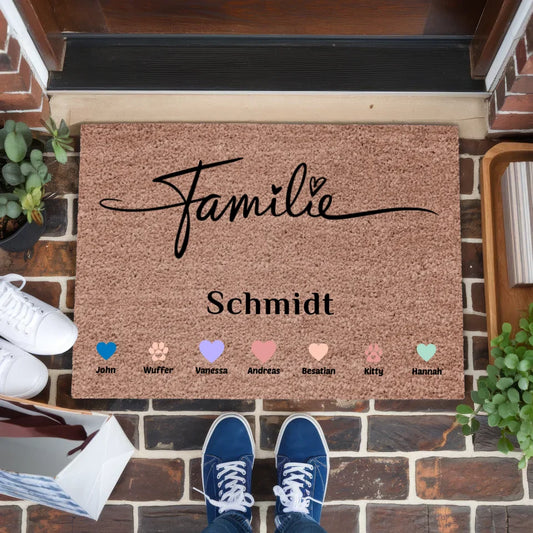 Personalisierte Familie Fußmatte für Ihr Zuhause gestalten