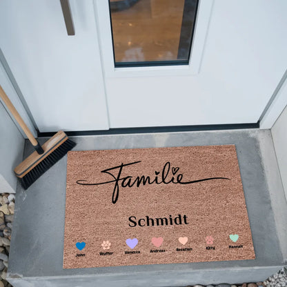 Personalisierte Familie Fußmatte für Ihr Zuhause gestalten