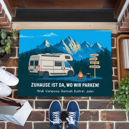 Personalisierte Familie Fußmatte Camping für Campingfreunde