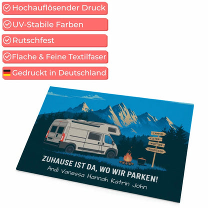 Personalisierte Familie Fußmatte Camping für Campingfreunde