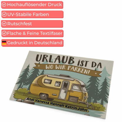 Personalisierte Familie Fußmatte Urlaub Ist Da Wo Wir Parken