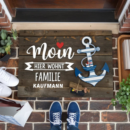 Personalisierte Fußmatte für Familie Moin kreative Geschenkidee 1