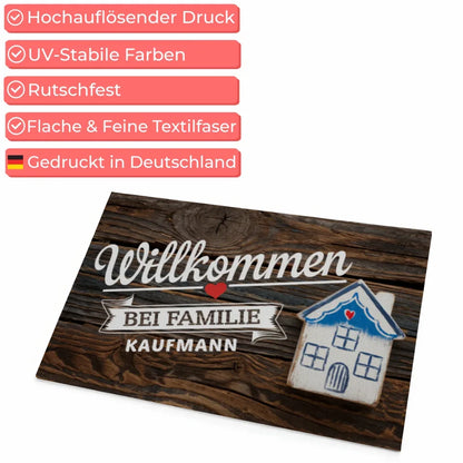 Personalisierte Familie Fußmatte mit Namen Willkommen für Ihr Zuhause