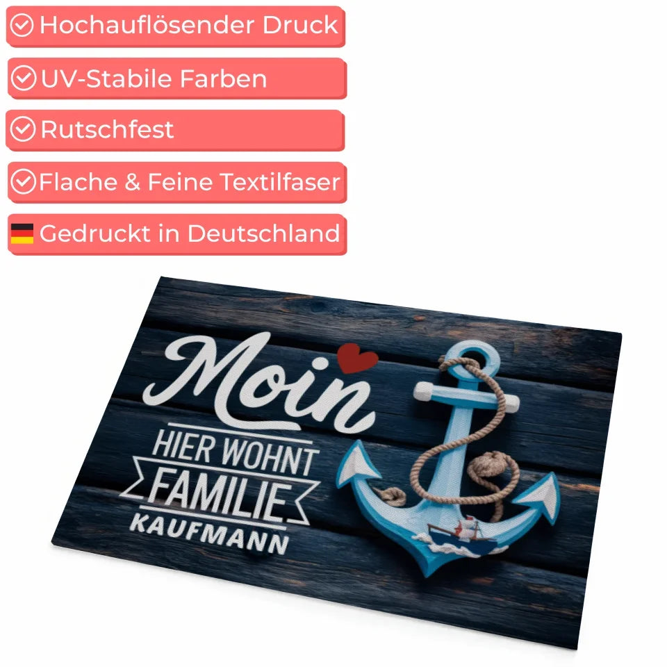 Moin Fußmatte personalisiert für dein Zuhause kreative Geschenkidee