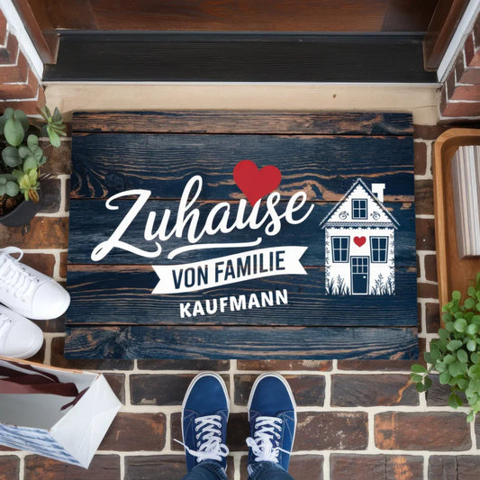Personalisierte Familien Fußmatte mit Namen für Zuhause 1