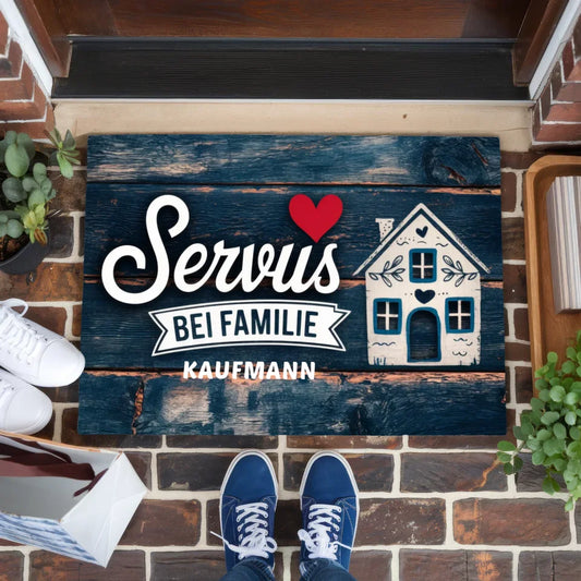 Familien Fussmatte mit Namen Servus personalisierte Fußmatte Geschenk 1