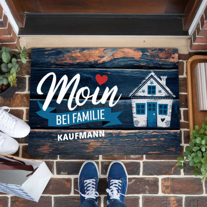 Personalisierte Familie Fußmatte Moin für dein Zuhause Geschenkidee