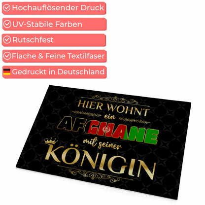 Fußmatte personalisiert Hier wohnt ein Afghane mit seiner Königin