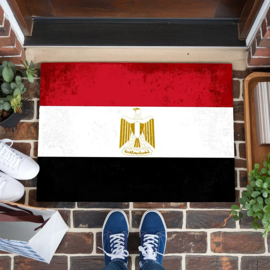 Personalisierte Fußmatte mit Länderflagge Ägypten Wunschtext