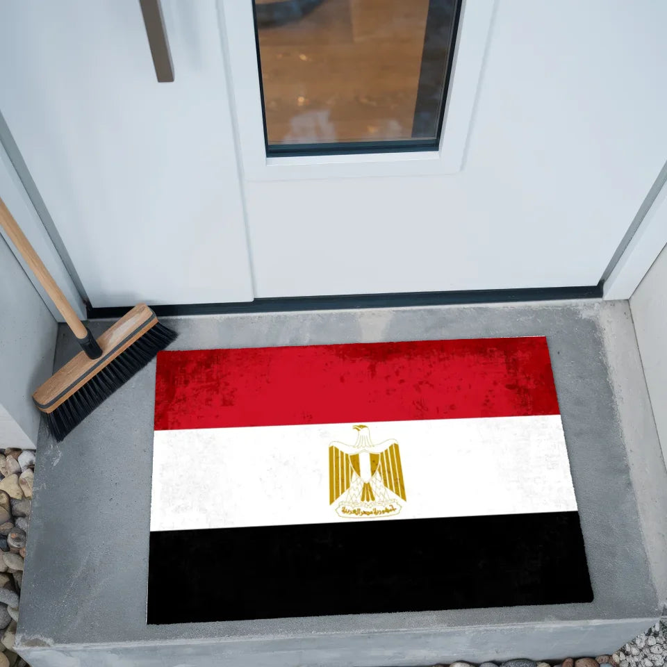 Personalisierte Fußmatte mit Länderflagge Ägypten Wunschtext