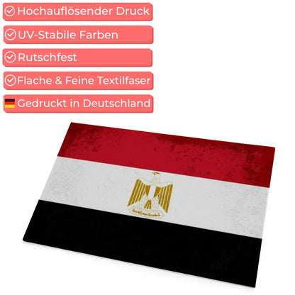 Personalisierte Fußmatte mit Länderflagge Ägypten Wunschtext