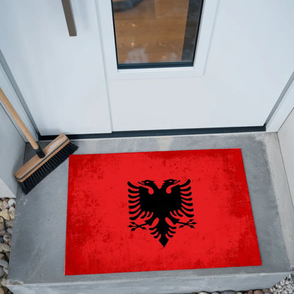 Fußmatte personalisiert mit Länderflagge und Wunschtext Albanien