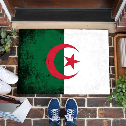 Personalisierte Fußmatte mit Länderflagge und Wunschtext Algerien