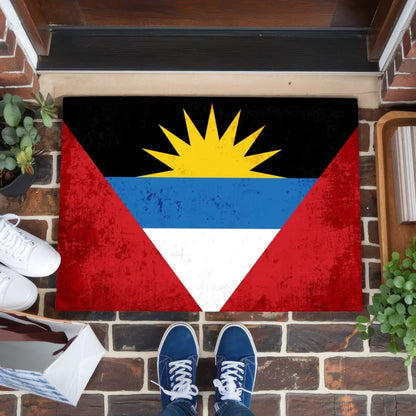 Personalisierte Fußmatte Antigua und Barbuda mit Länderflagge Wunschtext