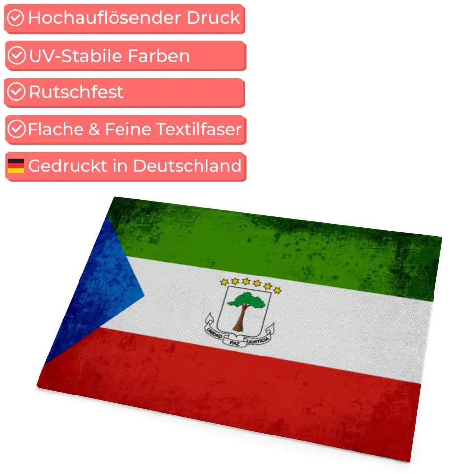 Personalisierte Fußmatte Äquatorialguinea mit Wunschtext