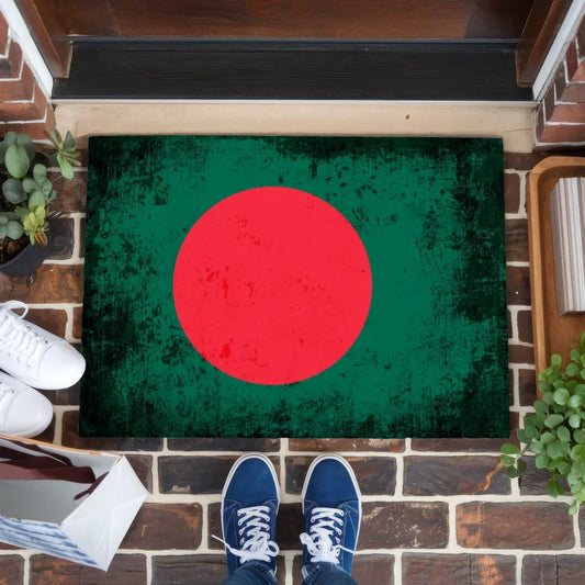 Personalisierte Fußmatte Bangladesch mit Länderflagge und Wunschtext