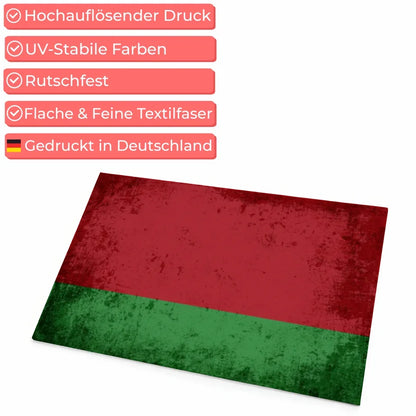 Fußmatte personalisiert mit Länderflagge und Wunschtext Belarus gestalten