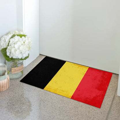 Personalisierte Fußmatte Belgien mit Länderflagge Wunschtext