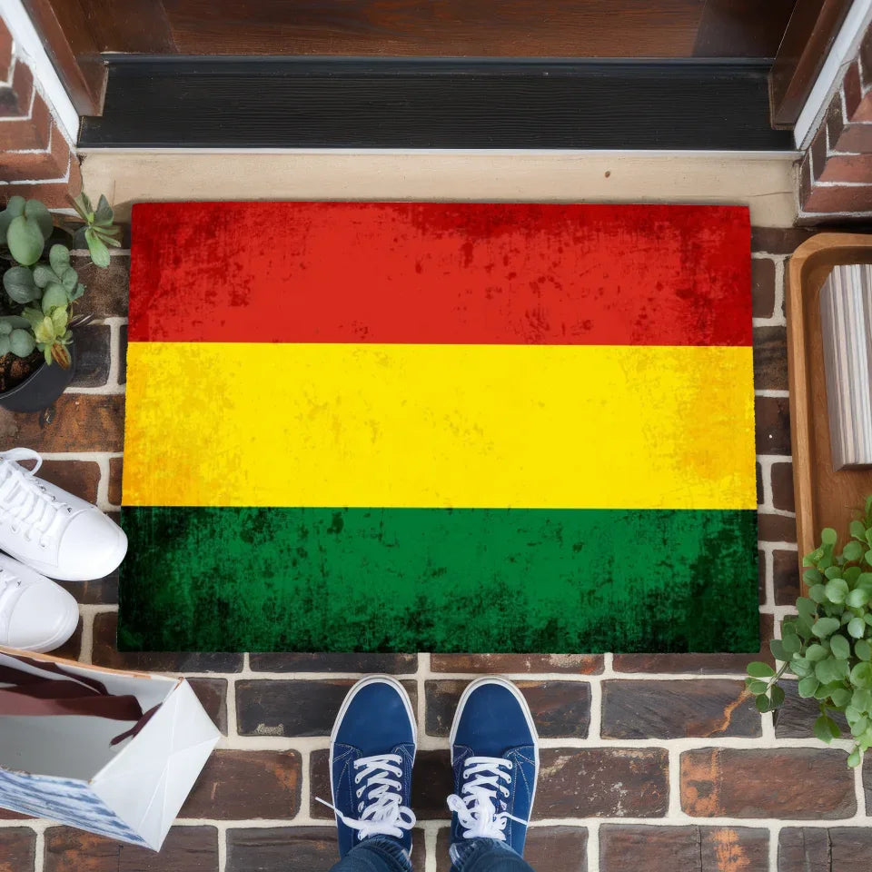 Personalisierte Fußmatte mit Länderflagge Bolivien und Wunschtext