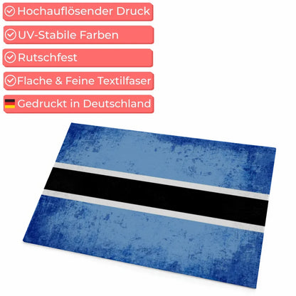 Personalisierte Fußmatte mit Länderflagge und Wunschtext Botswana