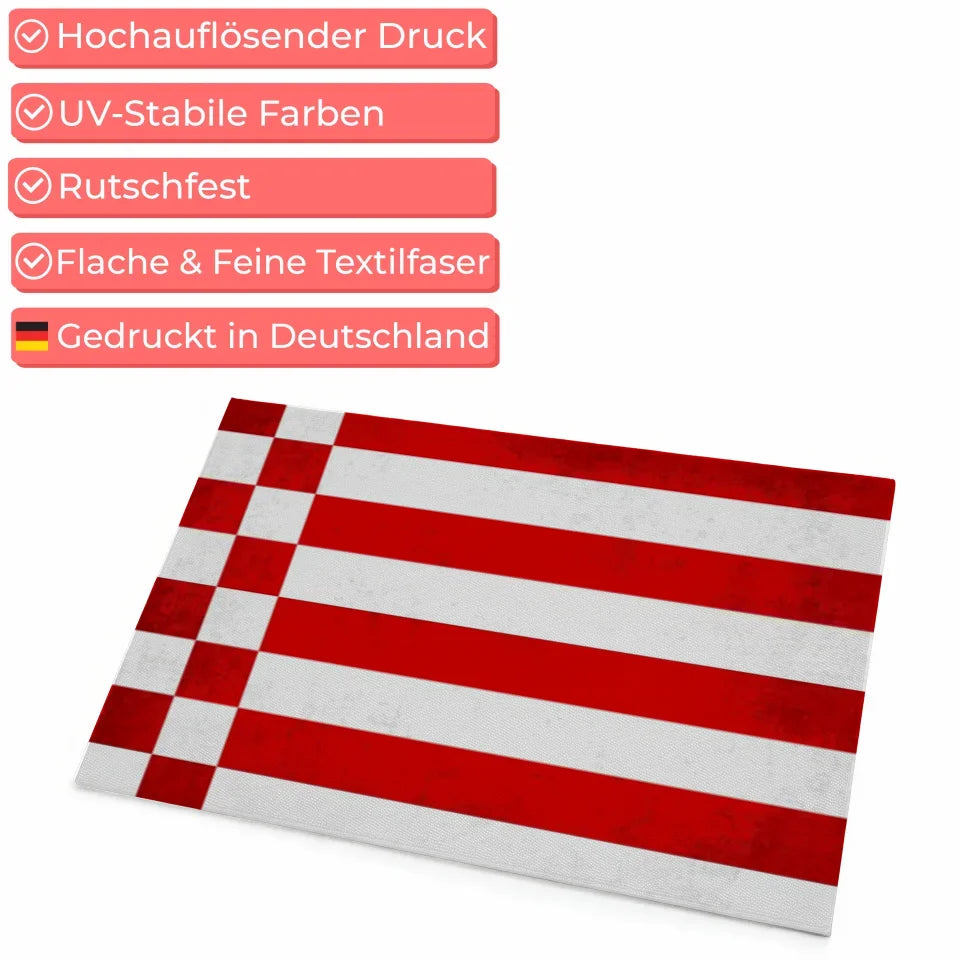 Personalisierte Fußmatte mit Länderflagge und Wunschtext Bremen