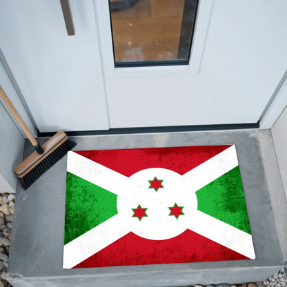 Fußmatte personalisiert mit Länderflagge und Wunschtext Burundi