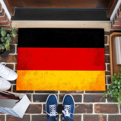 Personalisierte Fußmatte Deutschland mit Wunschtext und Flagge