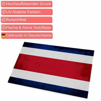 Personalisierte Fußmatte mit Länderflagge Wunschtext Costa Rica