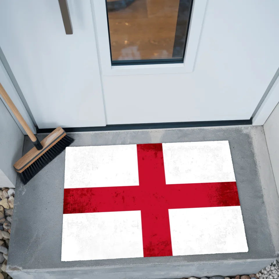 Personalisierte Fußmatte mit Länderflagge und Wunschtext England Design