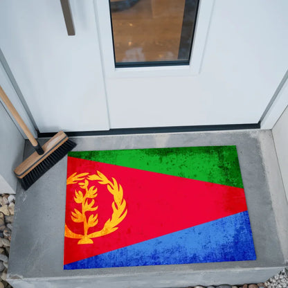 Personalisierte Fußmatte mit Eritrea Länderflagge und Wunschtext