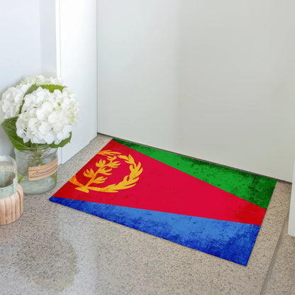 Personalisierte Fußmatte mit Eritrea Länderflagge und Wunschtext