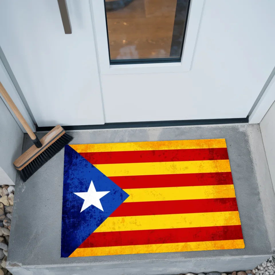 Personalisierte Fußmatte mit Länderflagge Estelada Blava Katalonien