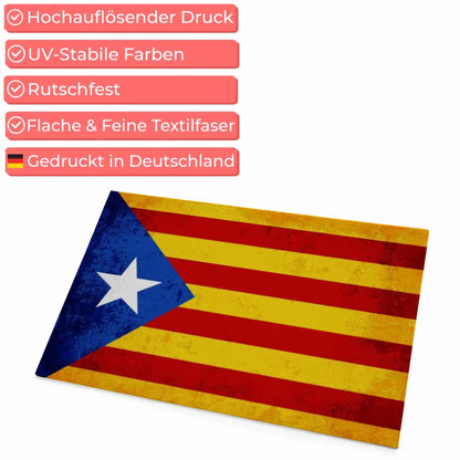 Personalisierte Fußmatte mit Länderflagge Estelada Blava Katalonien