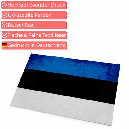 Personalisierte Fußmatte Estland mit Länderflagge Wunschtext