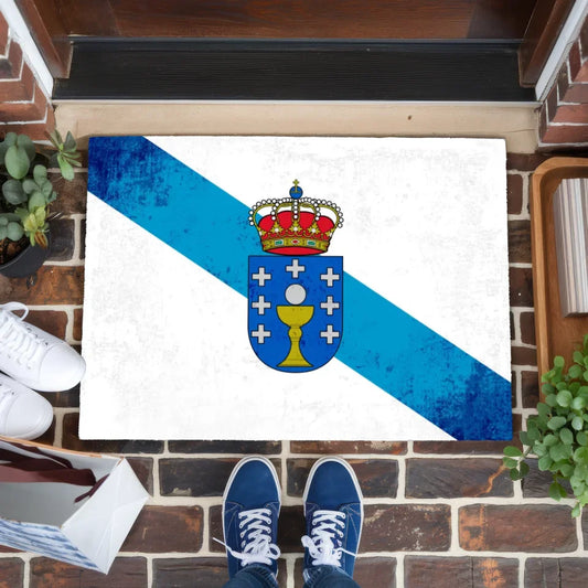 Personalisierte Fußmatte Länderflagge Wunschtext Galicien Zivil 1