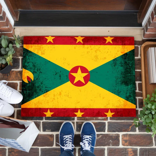 Personalisierte Fußmatte Grenada mit Länderflagge Wunschtext