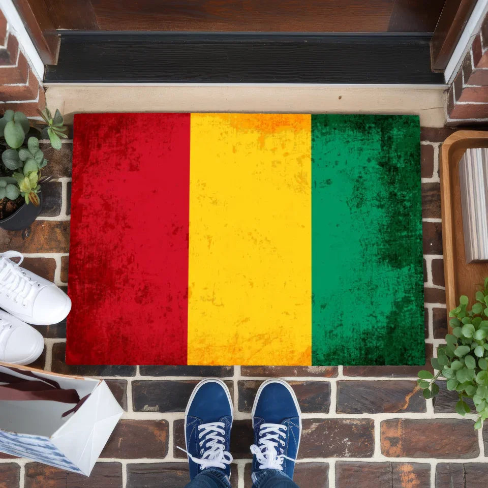 Fußmatte personalisiert mit Länderflagge Wunschtext Guinea gestalten