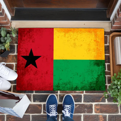 Personalisierte Fußmatte Guinea Bissau mit Länderflagge Wunschtext