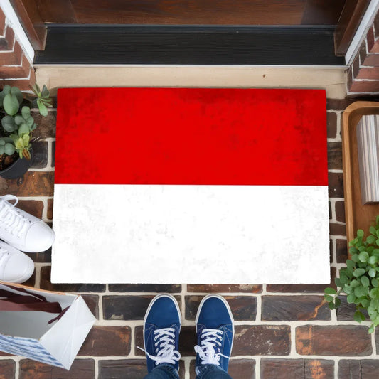 Personalisierte Fußmatte Hessen mit Länderflagge und Wunschtext