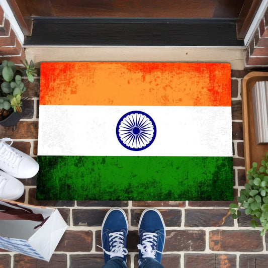 Personalisierte Fußmatte Länderflagge Wunschtext Indien gestalten 1