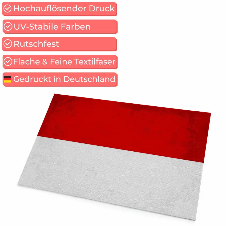 Personalisierte Fußmatte Hessen mit Länderflagge und Wunschtext