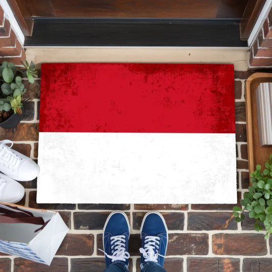 Personalisierte Fußmatte Indonesien mit Länderflagge und Wunschtext