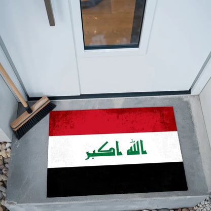 Personalisierte Fußmatte Irak mit Länderflagge und Wunschtext gestalten