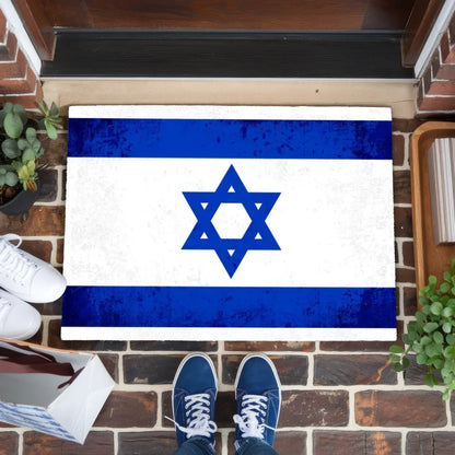 Personalisierte Fußmatte mit Länderflagge Israel und Wunschtext