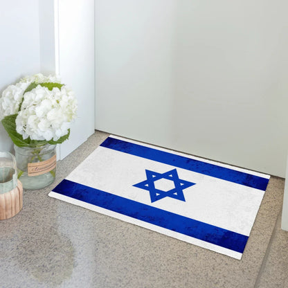 Personalisierte Fußmatte mit Länderflagge Israel und Wunschtext