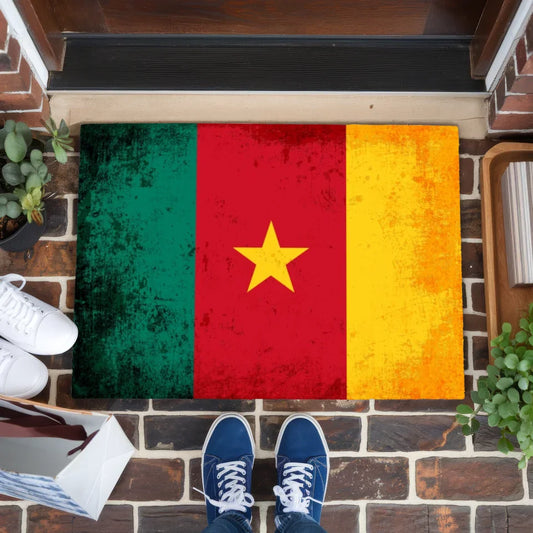 Fußmatte personalisiert mit Länderflagge und Wunschtext Kamerun